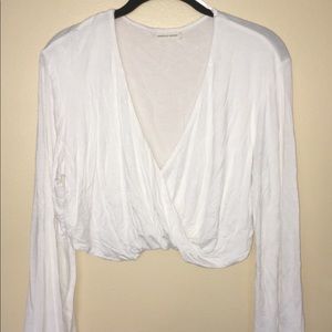 White long sleeve crop top.